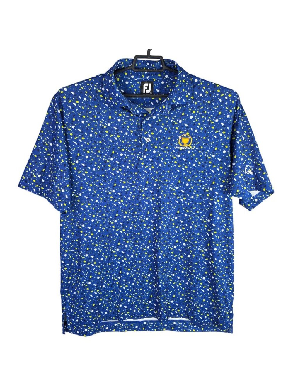 Mens FJ FootJoy Presidents Cup Blue Terrazzo Golf Polo Shirt Short Sleeve XL
